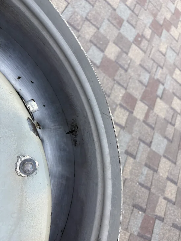 Fire station exhaust fan rim after cleaning, grease removed and metal clean, Thornton.